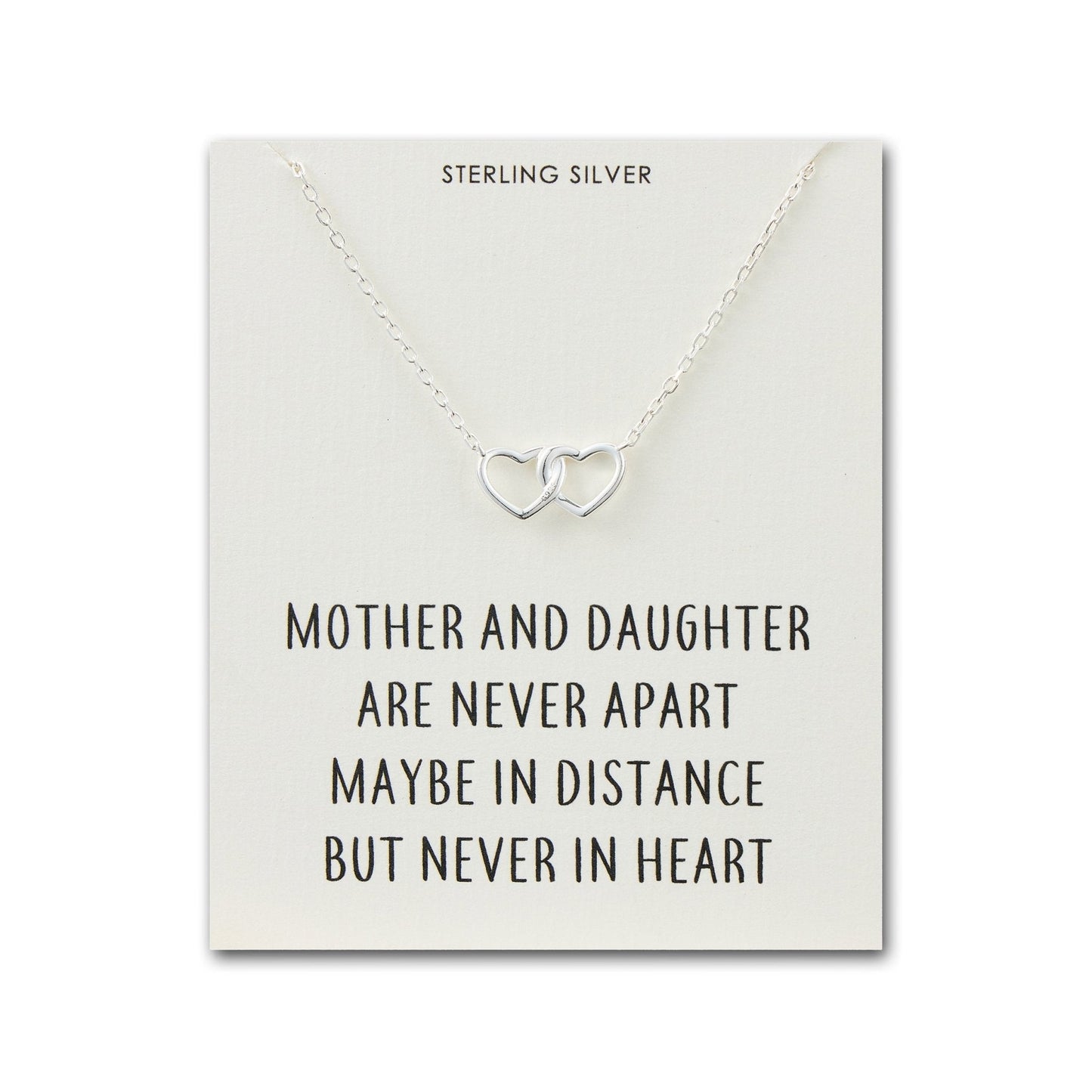 Sterling Silver Mother and Daughter Quote Heart Link Necklace