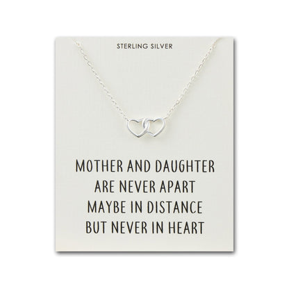 Sterling Silver Mother and Daughter Quote Heart Link Necklace