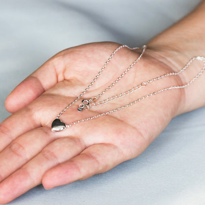 Collier cœur en argent sterling avec citation mère-fille