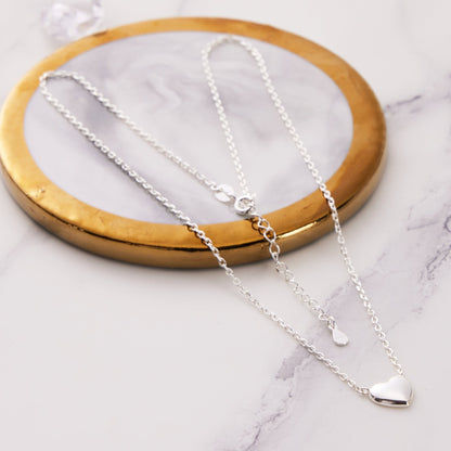 Collier cœur en argent sterling avec citation mère-fille