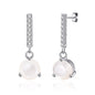 Sterling Silver Mother of Pearl Gemstone Drop Earrings