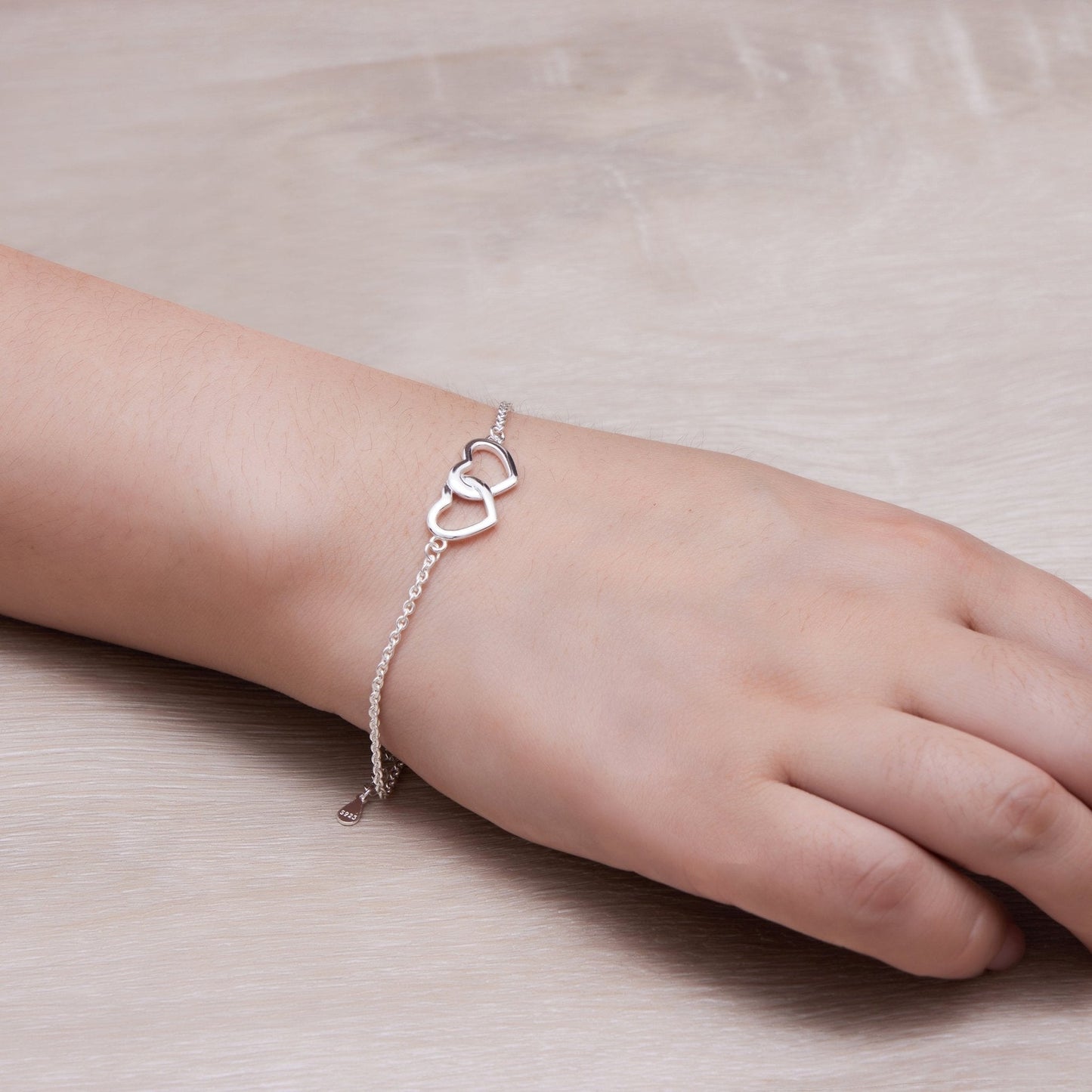 Sterling Silver Mother and Daughter Quote Heart Link Bracelet