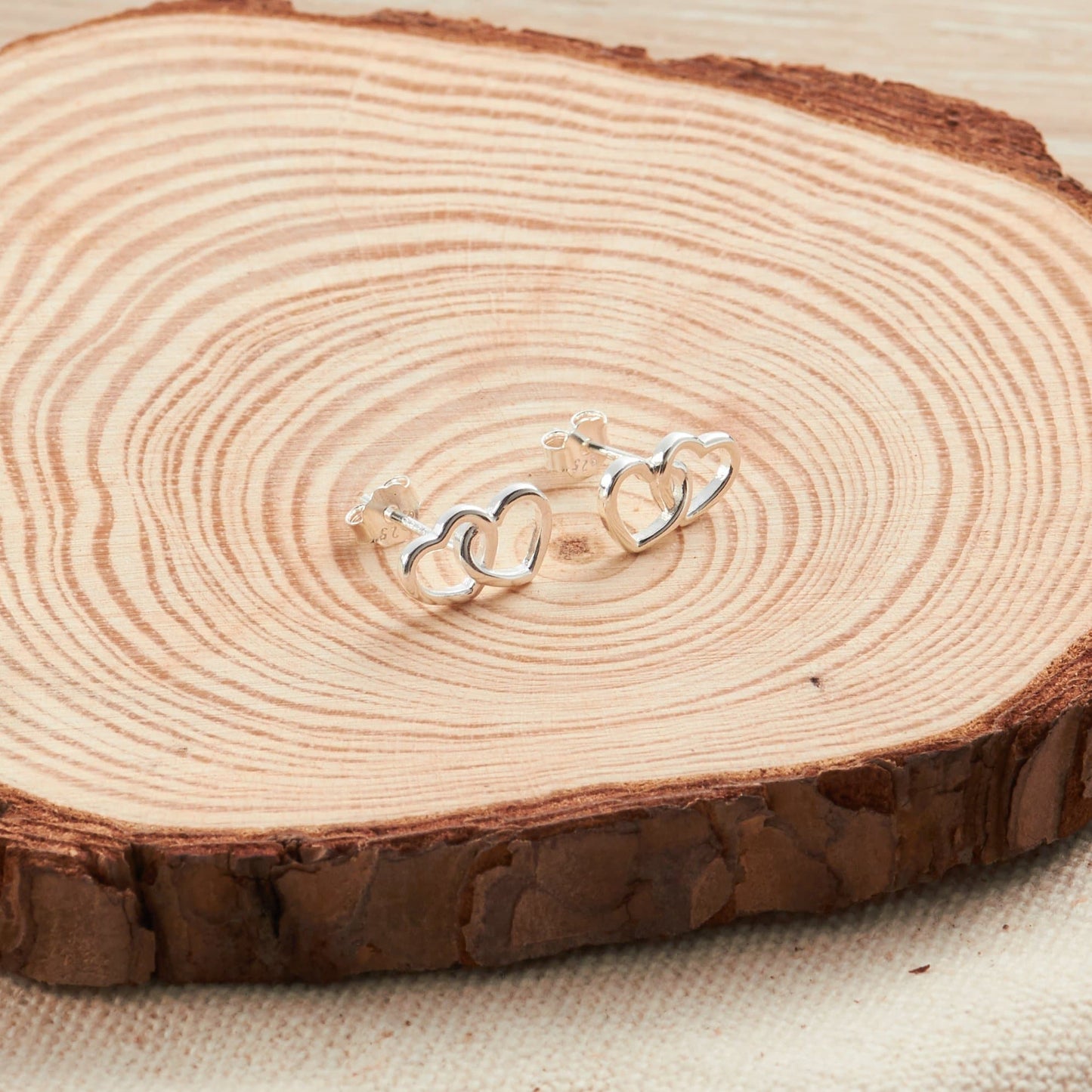 Sterling Silver Mum Quote Heart Link Earrings