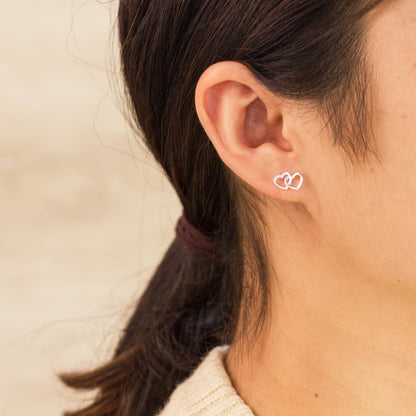 Sterling Silver Nan Quote Heart Link Earrings