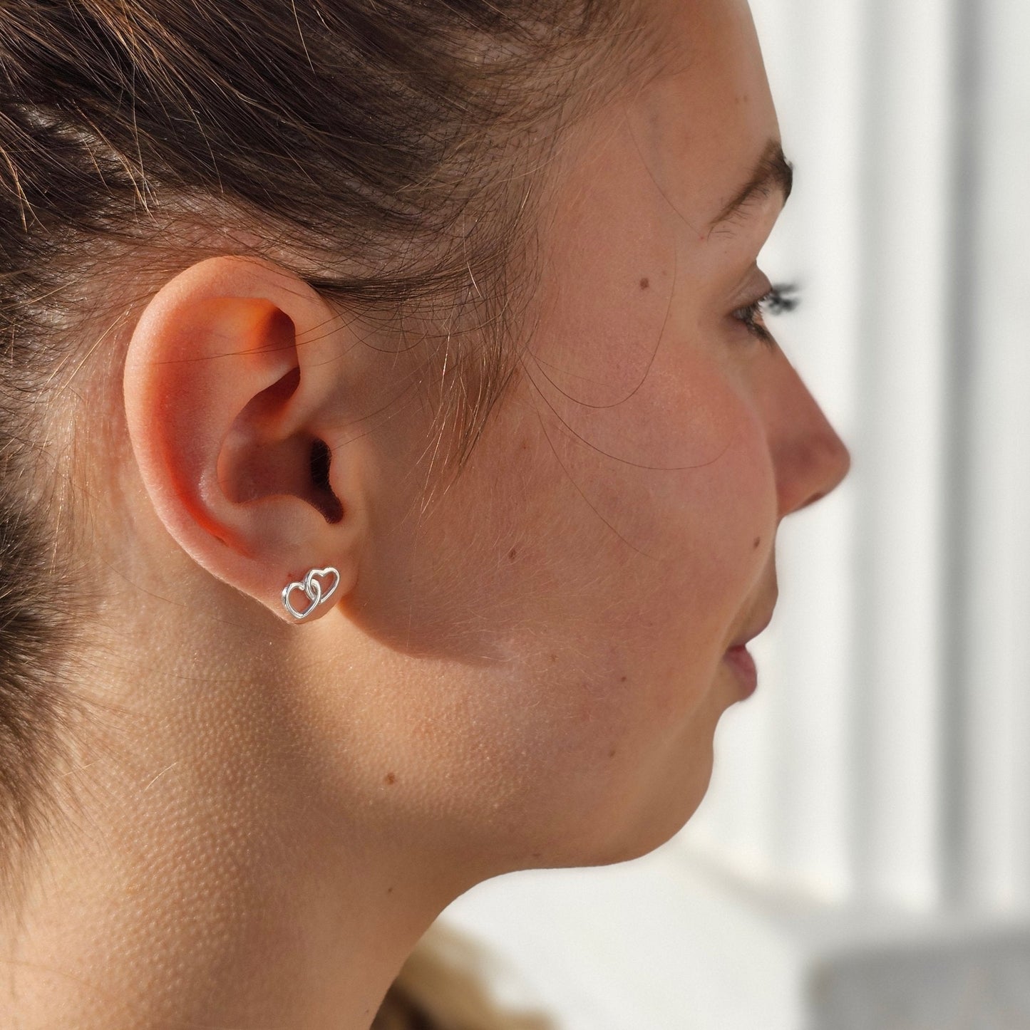 Sterling Silver Sister Heart Link Earrings with Quote Card