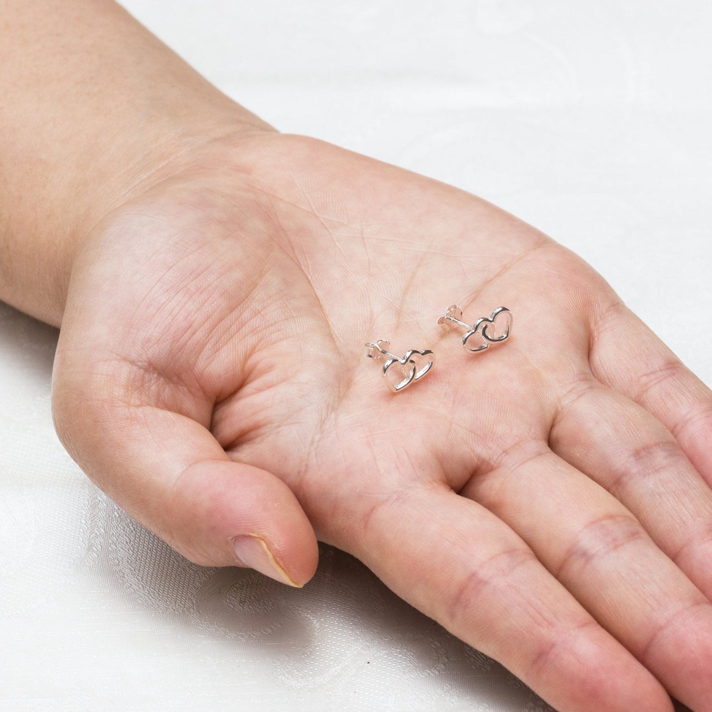 Sterling Silver Mum Quote Heart Link Earrings