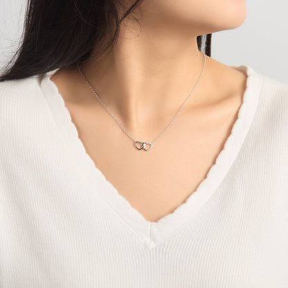 Sterling Silver Nan Quote Heart Link Necklace