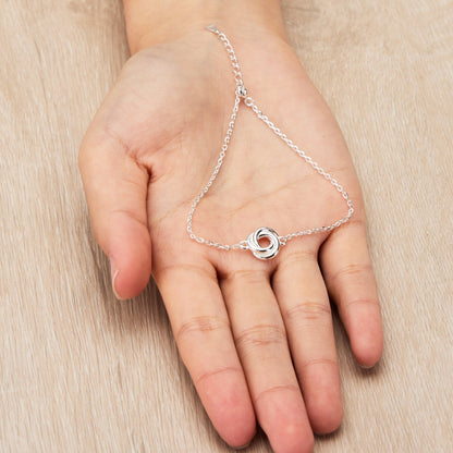 Sterling Silver Friendship Quote Knot Bracelet