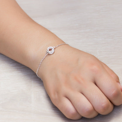 Sterling Silver Friendship Quote Knot Bracelet