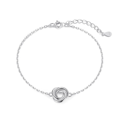 Sterling Silver Sister Quote Knot Bracelet