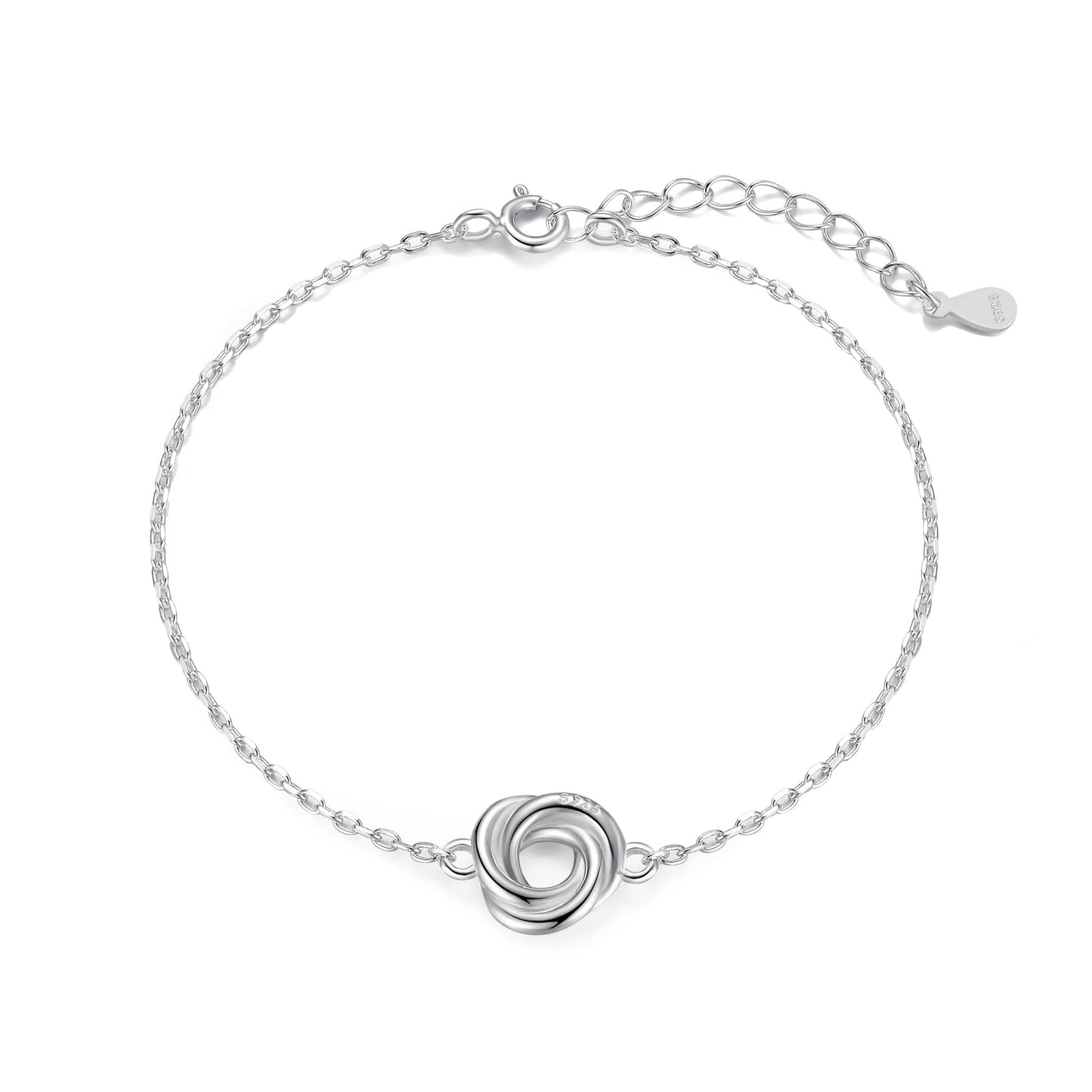 Sterling Silver Friendship Quote Knot Bracelet