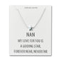 Sterling Silver Nan Quote Star Necklace
