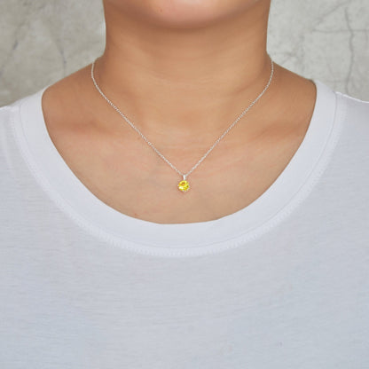 Sterling Silver November (Topaz) Birthstone Necklace Created with Zircondia® Crystals