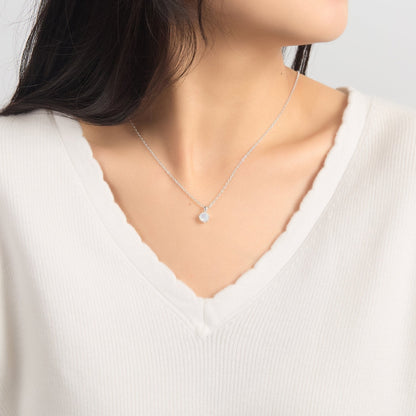 Sterling Silver October (Opal) Birthstone Necklace Created with Zircondia® Crystals
