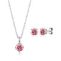 Sterling Silver October (Tourmaline) Birthstone Necklace & Earrings Set Created with Zircondia® Crystals