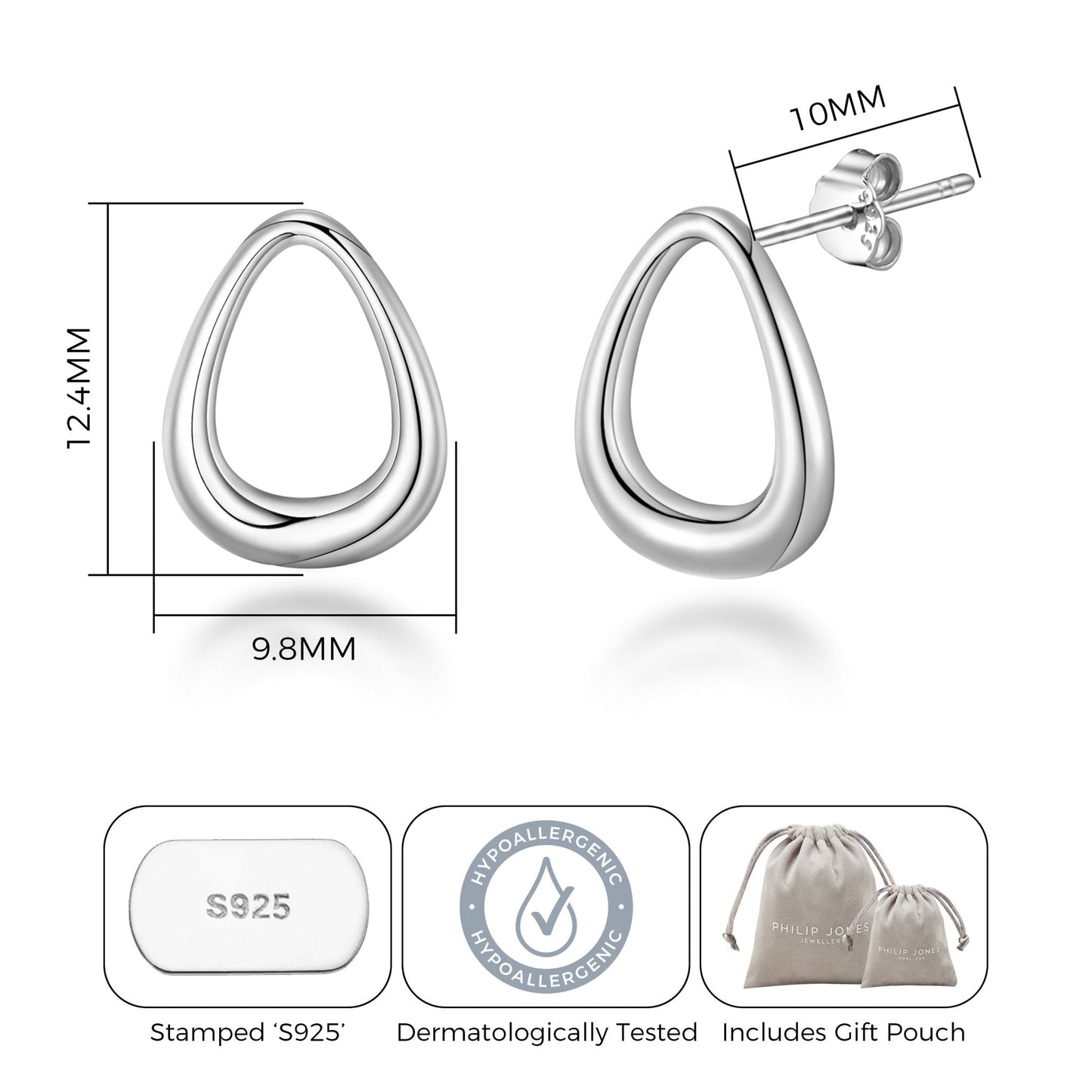 Sterling Silver Open Drop Earrings