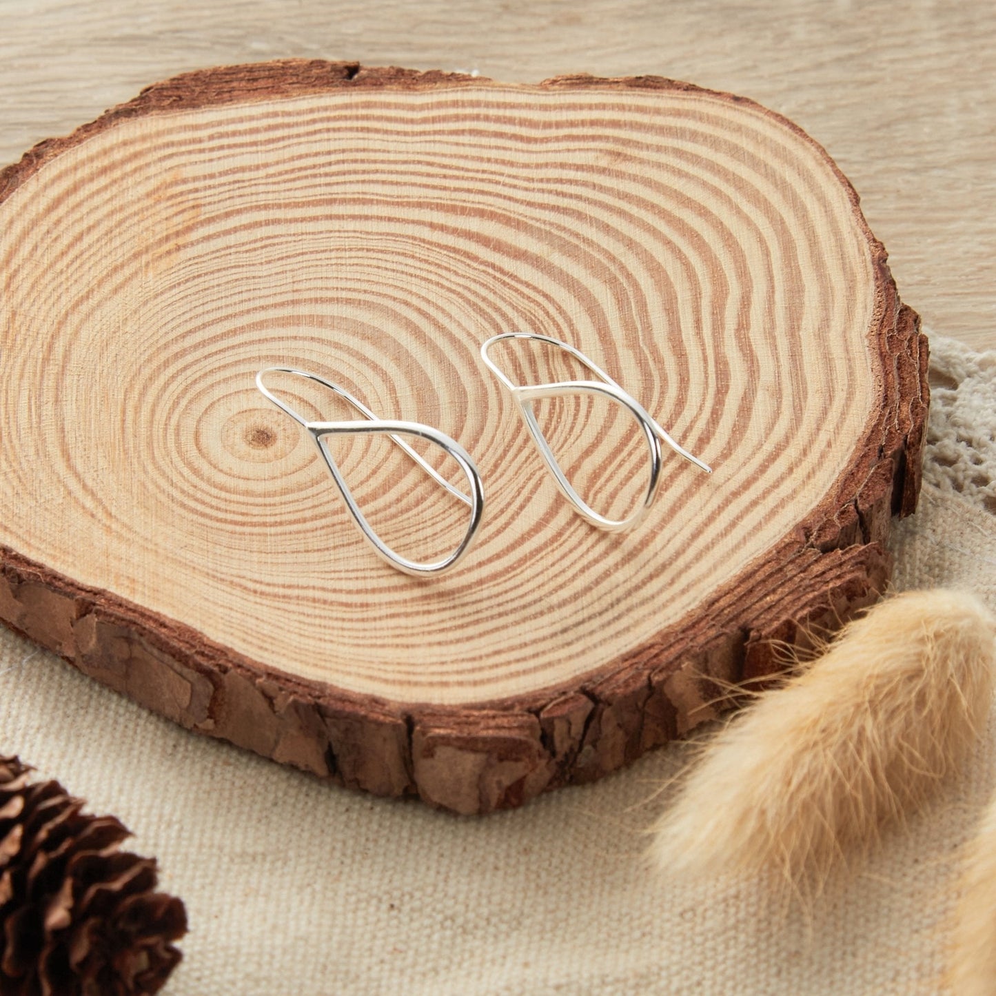 Sterling Silver Open Teardrop Earrings