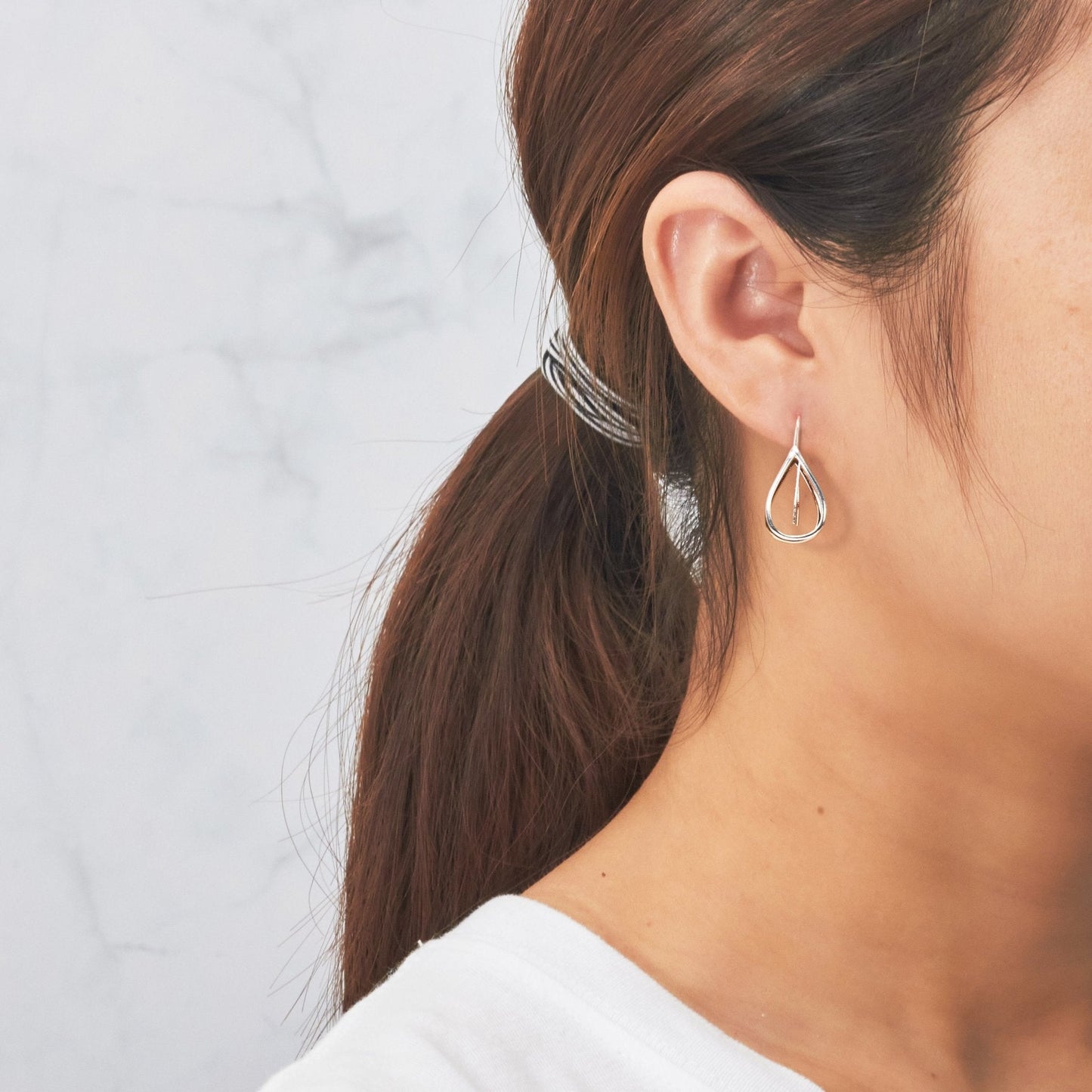 Sterling Silver Open Teardrop Earrings