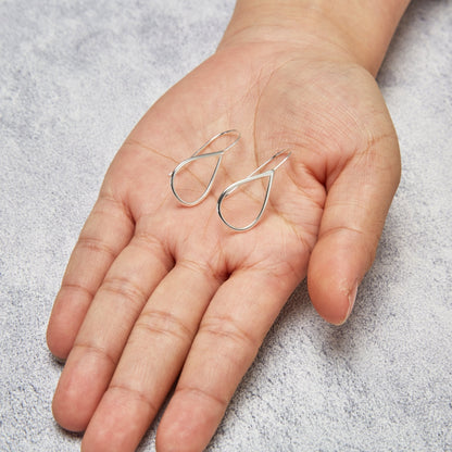 Sterling Silver Open Teardrop Earrings