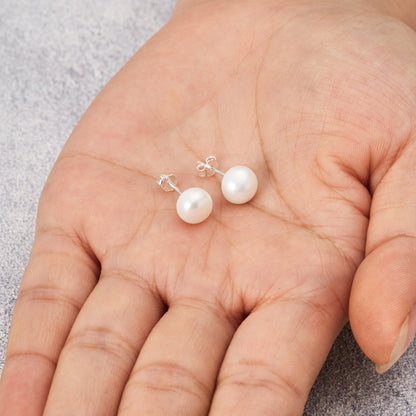Sterling Silver Pearl Earrings