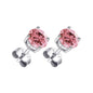 Sterling Silver Pink Earrings Created with Zircondia® Crystals
