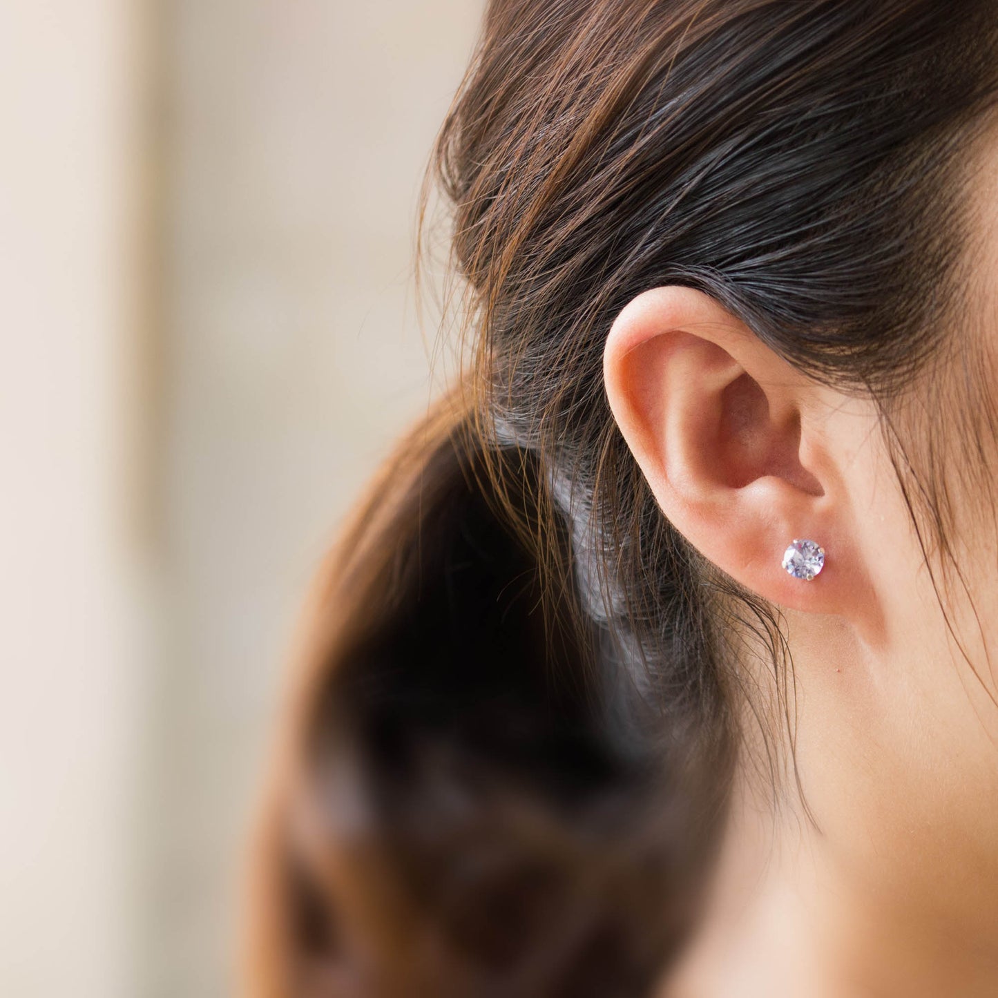 Sterling Silver Provence Lavender Earrings Created with Zircondia® Crystals