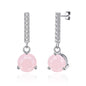Sterling Silver Rose Quartz Gemstone Drop Earrings