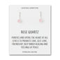 Sterling Silver Rose Quartz Gemstone Drop Earrings with Quote Card