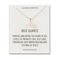 Sterling Silver Rose Quartz Gemstone Necklace with Quote Card