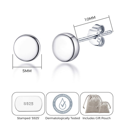 Sterling Silver Round Earrings