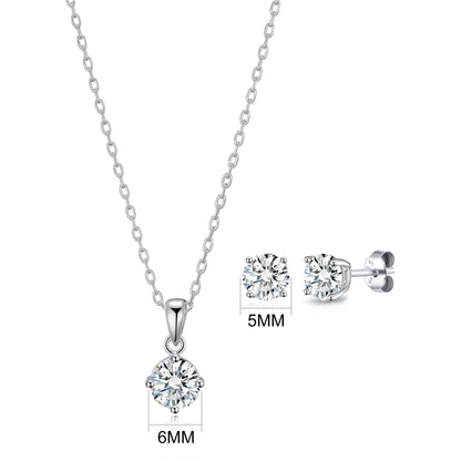 Sterling Silver Round Solitaire Set Created with Zircondia® Crystals