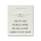 Sterling Silver Sister Heart Link Bracelet with Quote Card