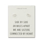 Sterling Silver Sister Heart Link Earrings with Quote Card