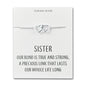 Sterling Silver Sister Quote Heart Link Bracelet