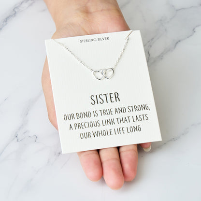 Collier Cœur Maillons Sœur en Argent Sterling