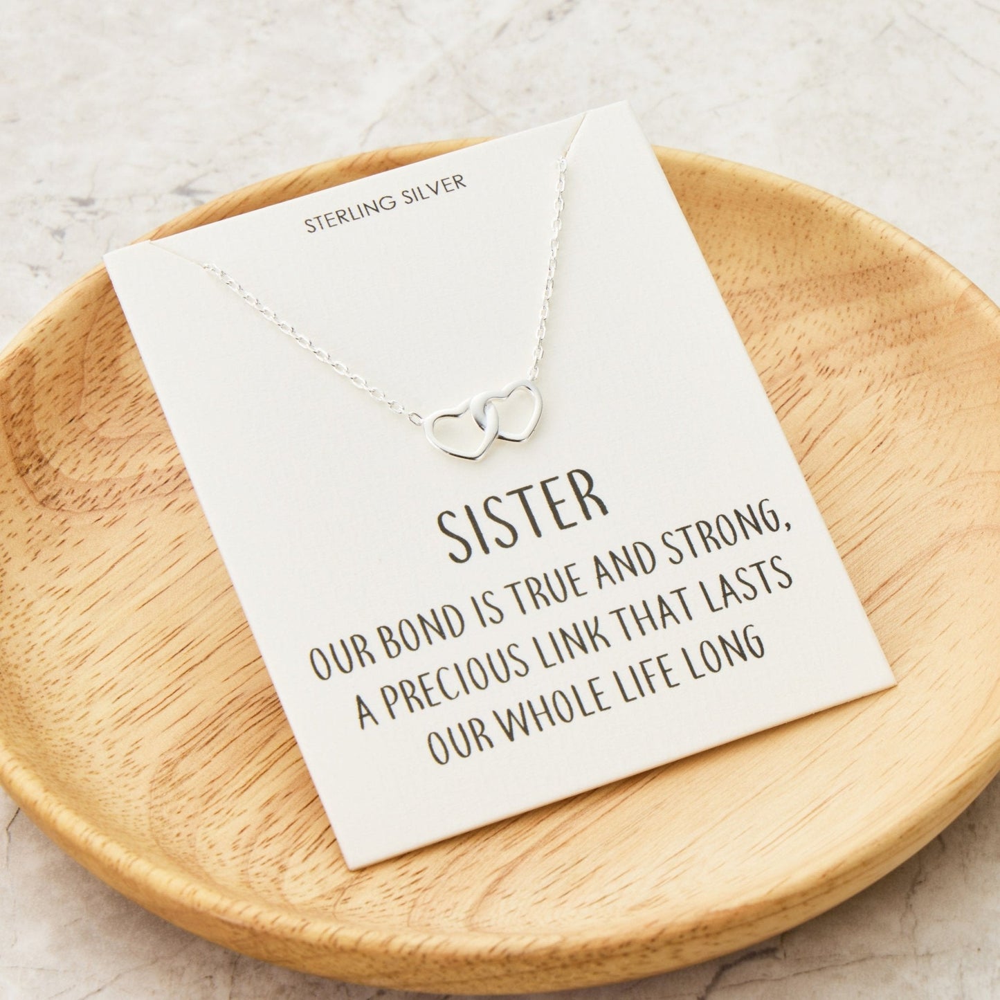 Collier Cœur Maillons Sœur en Argent Sterling