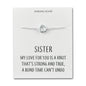 Sterling Silver Sister Quote Knot Bracelet