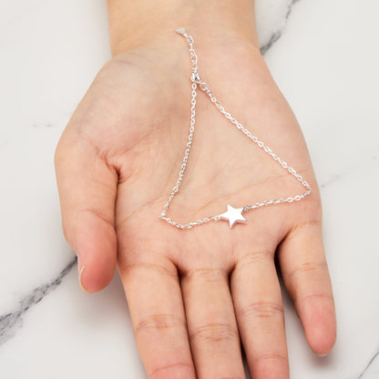 Sterling Silver Auntie Quote Star Bracelet
