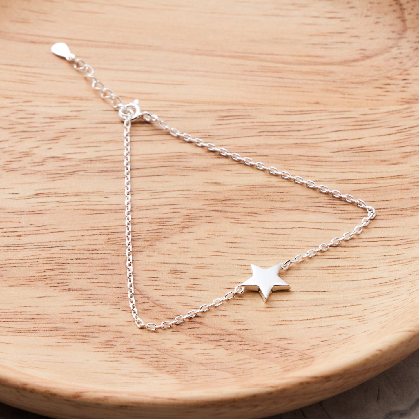 Sterling Silver Friendship Quote Star Bracelet