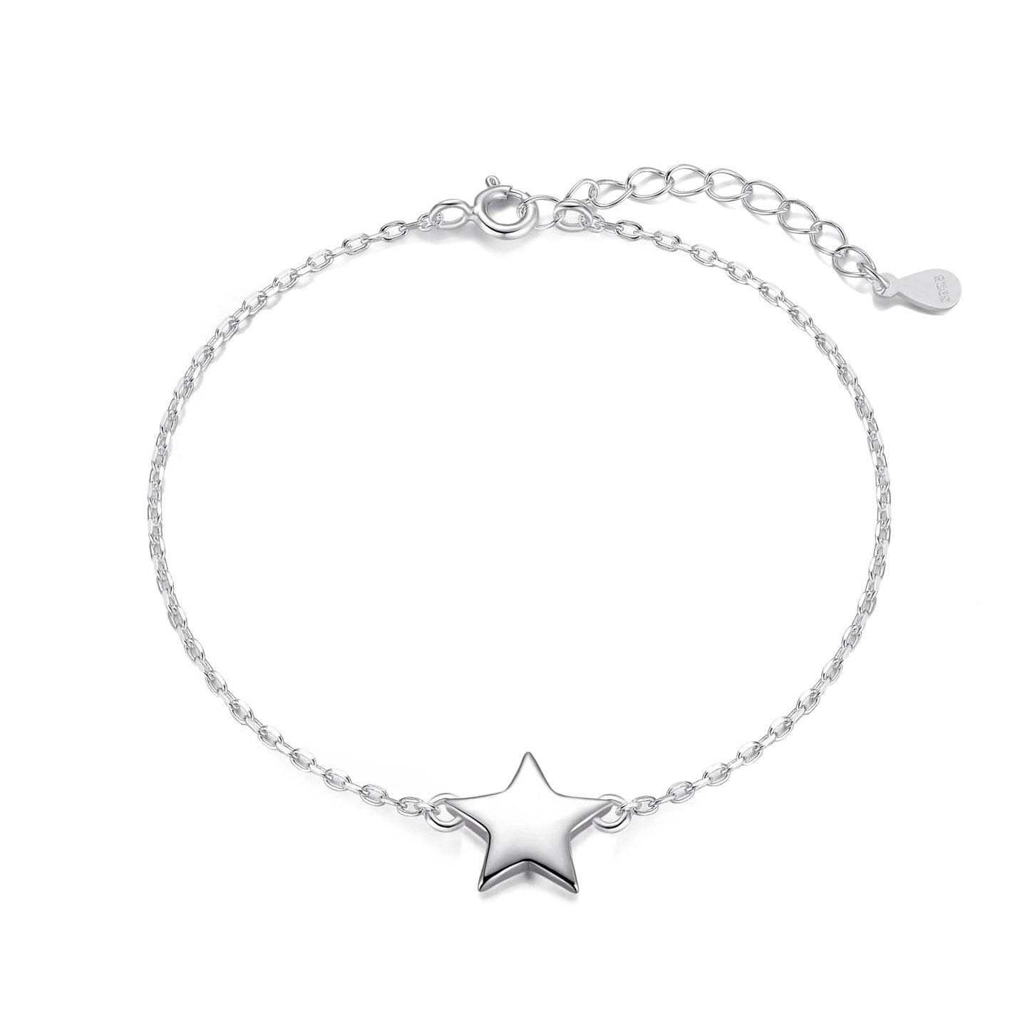 Sterling Silver Auntie Quote Star Bracelet