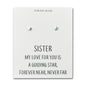 Sterling Silver Sister Quote Star Earrings