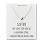 Sterling Silver Sister Quote Star Necklace