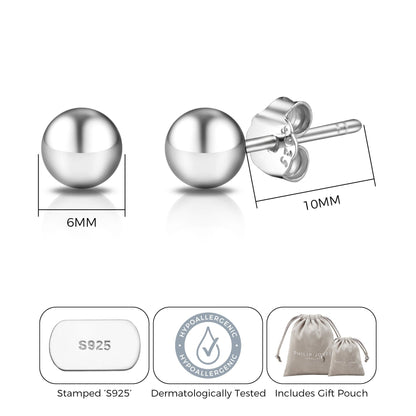 Sterling Silver Sphere Earrings