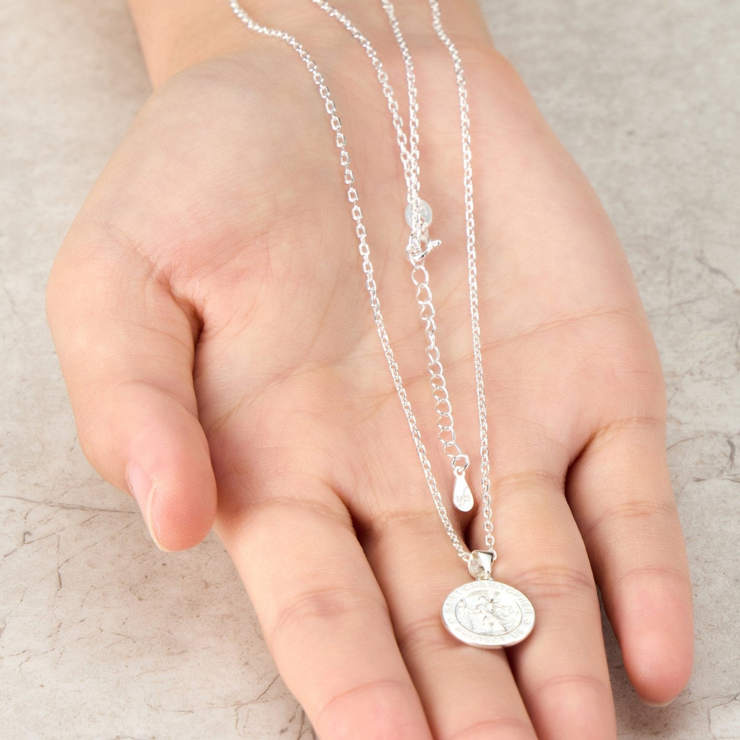 Sterling Silver St Christopher Necklace