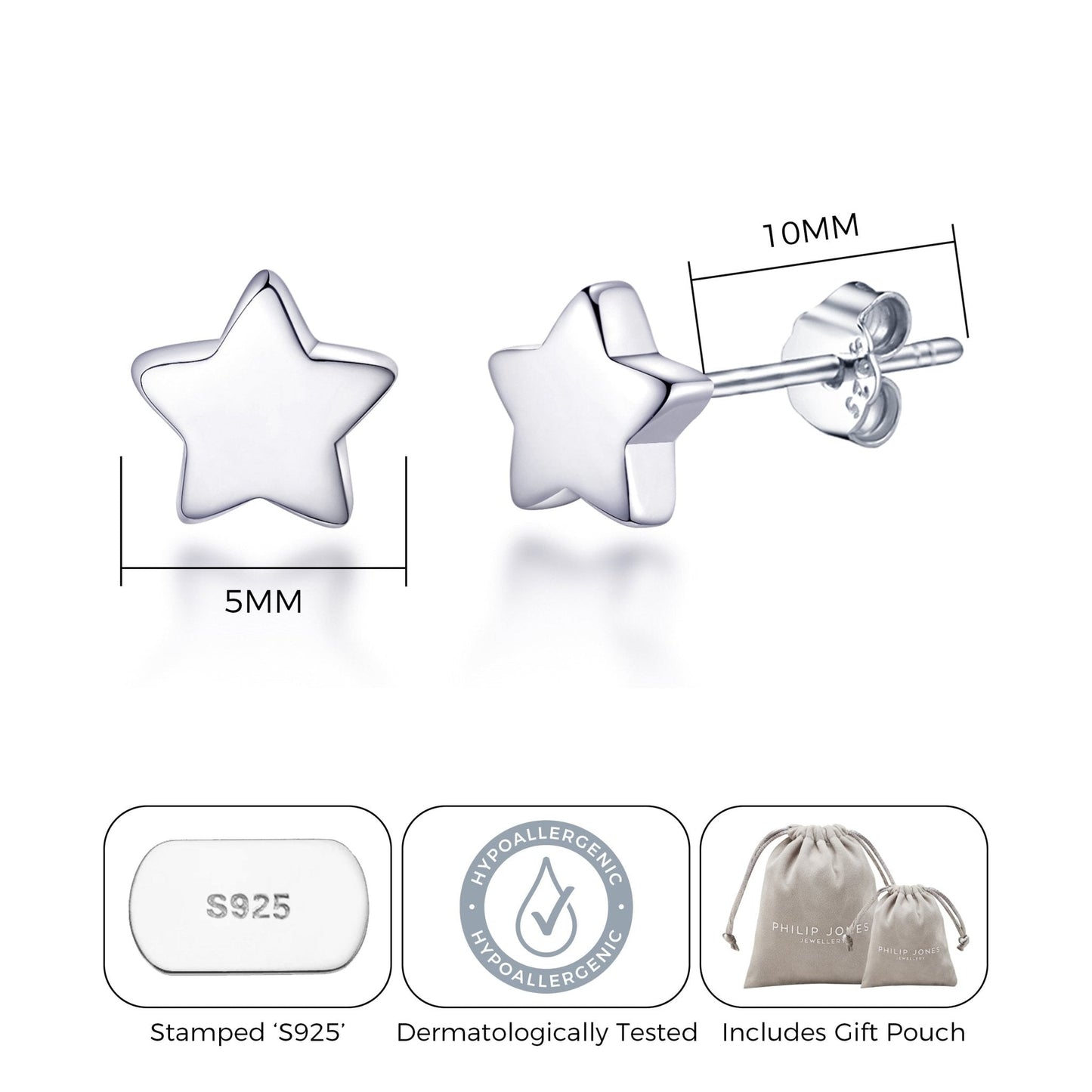 Sterling Silver Star Earrings
