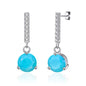 Sterling Silver Synthetic Turquoise Gemstone Drop Earrings