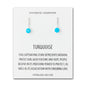 Sterling Silver Synthetic Turquoise Gemstone Drop Earrings with Quote Card