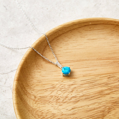 Collier en argent sterling avec pierre précieuse turquoise synthétique