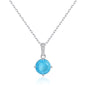 Sterling Silver Synthetic Turquoise Gemstone Necklace