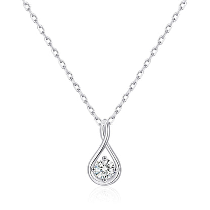 Sterling Silver Teardrop Twist Necklace Created with Zircondia® Crystals